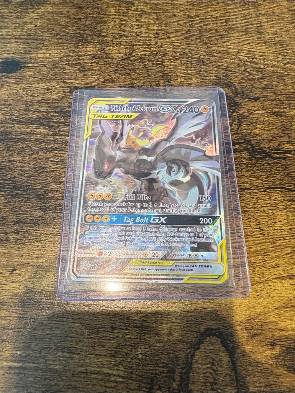 Pikachu & Zekrom GX Tag Team Holographic Trading Card - Yellow/Black